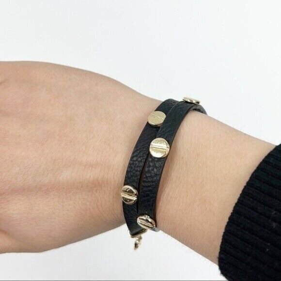 French Connection Leather double Wrap Bracelet NWT - Picture 2 of 6